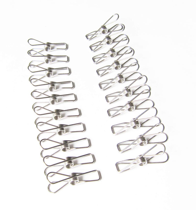 20Piece Stainless Steel Wire Multi-Purpose Clips, Set of 20 Stainless Steel Clothpins